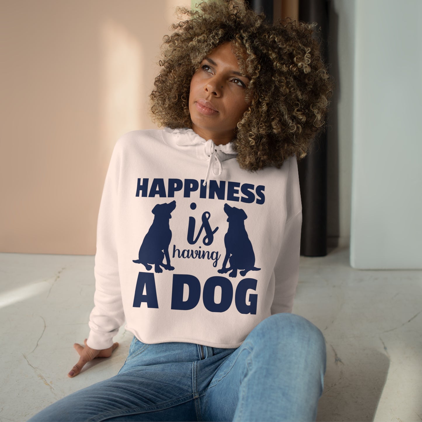 Happiness Dog Crop Hoodie