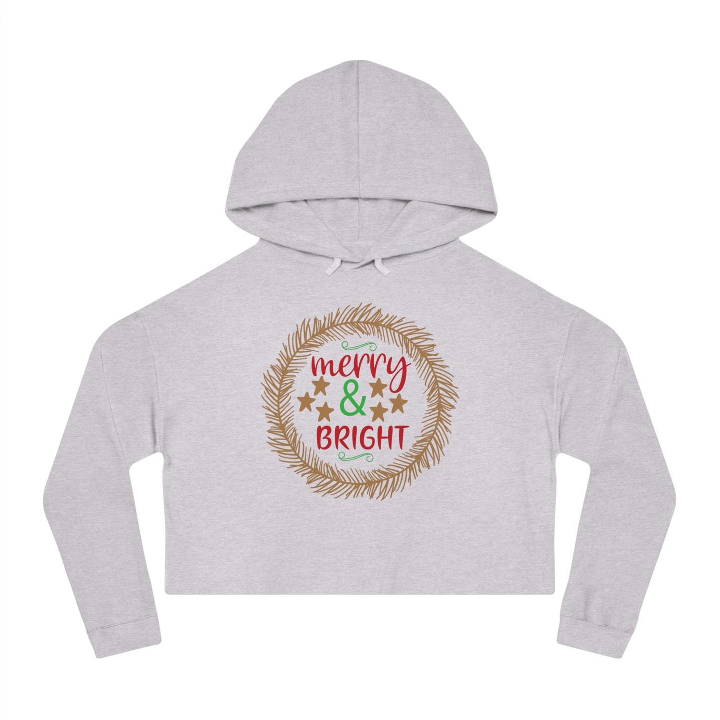 Merry and Bright Women’s Cropped Hooded Sweatshirt