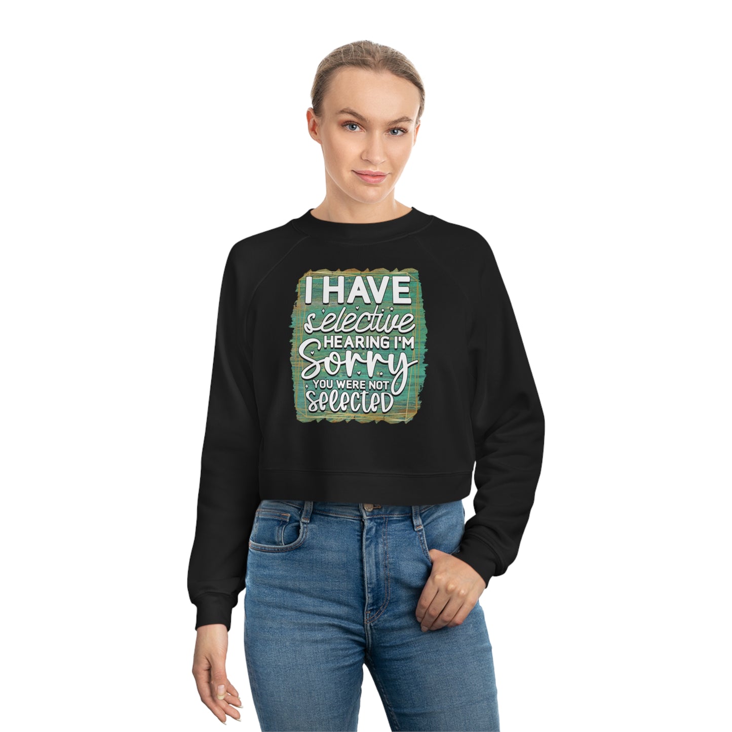 Selective Hearing Women's Cropped Fleece Pullover