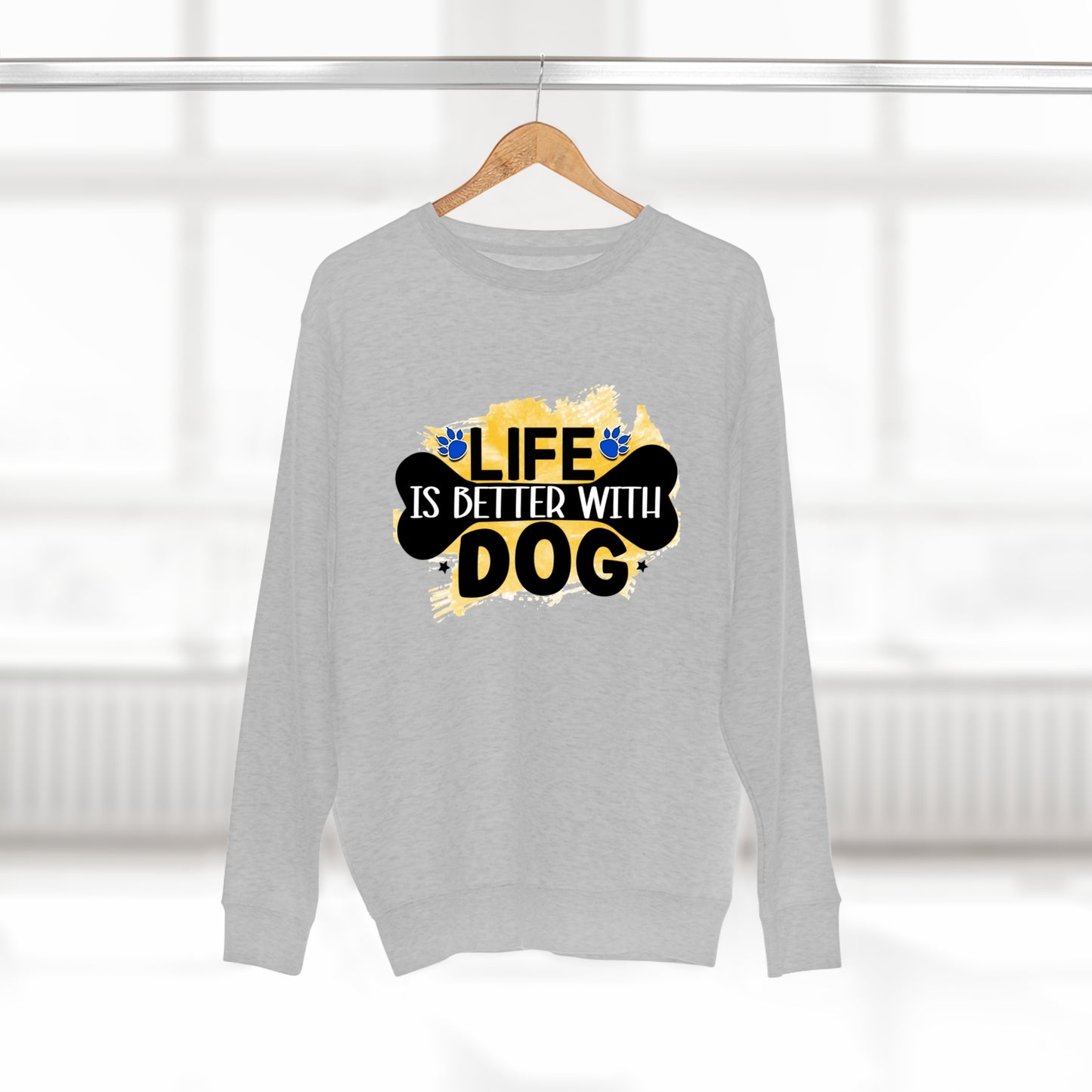 Better With Dog Unisex Premium Crewneck Sweatshirt