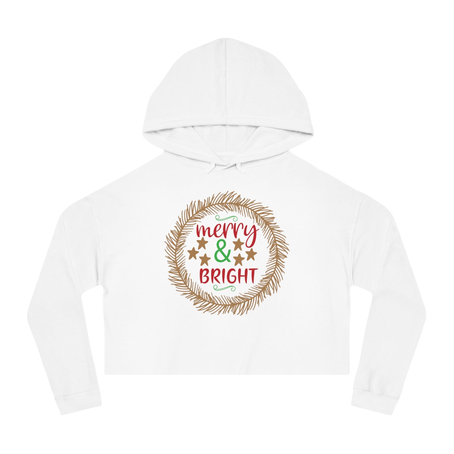 Merry and Bright Women’s Cropped Hooded Sweatshirt