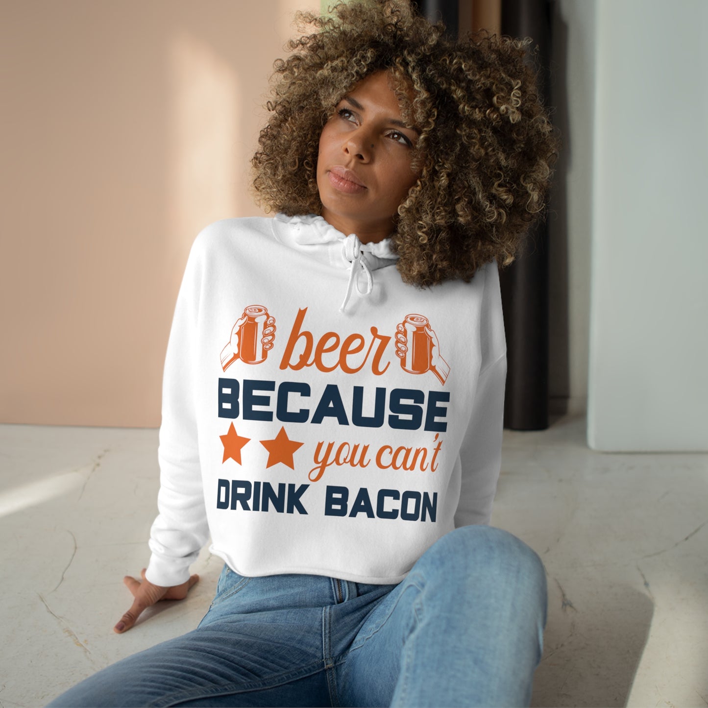 Can't Drink Bacon Crop Hoodie