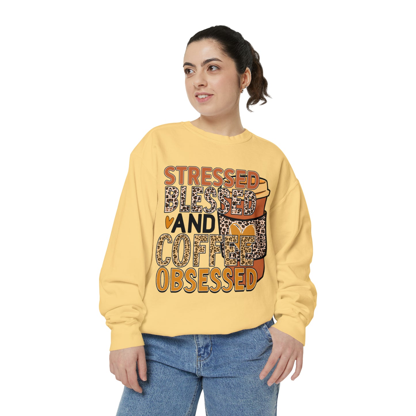 Coffee Obsessed Unisex Garment-Dyed Sweatshirt