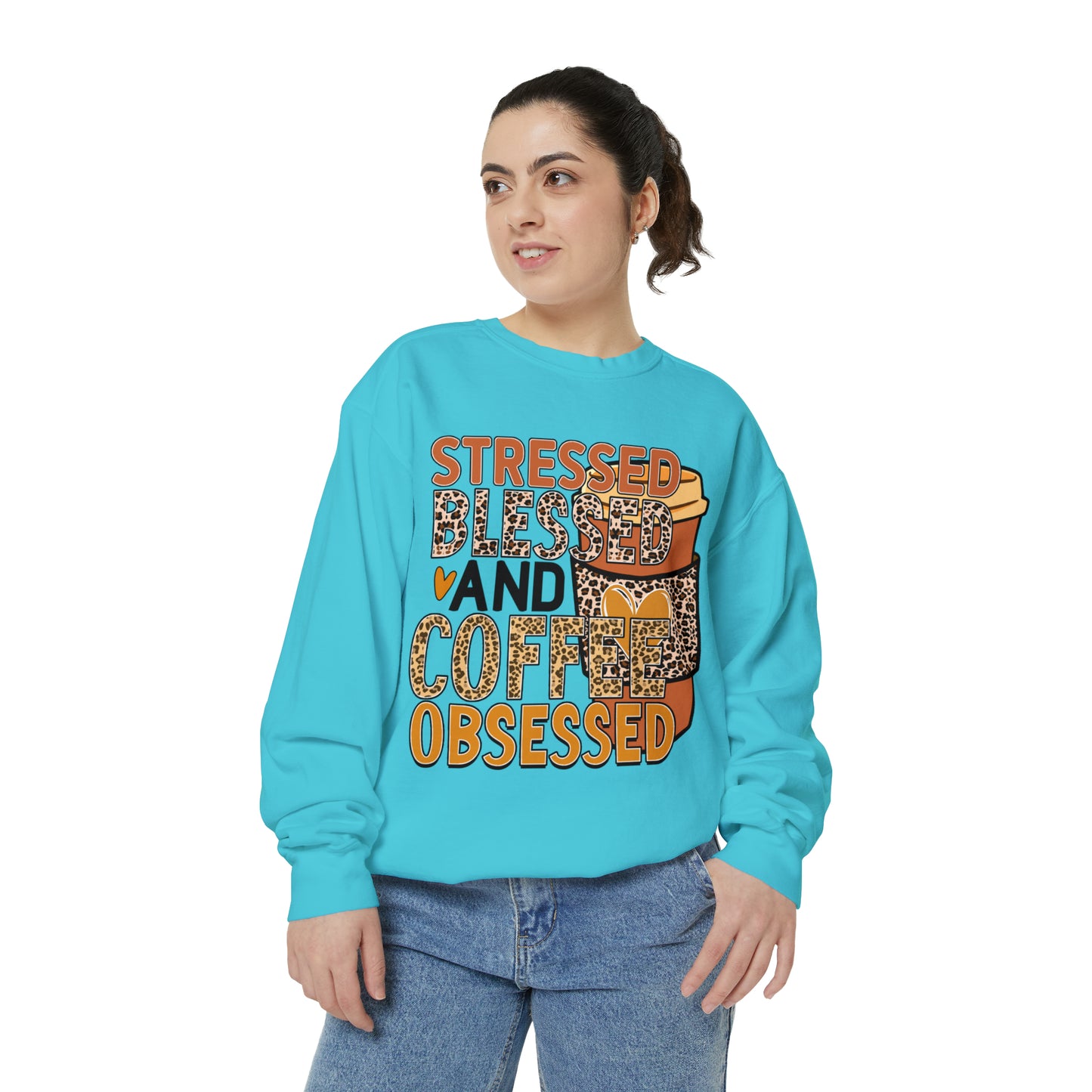 Coffee Obsessed Unisex Garment-Dyed Sweatshirt