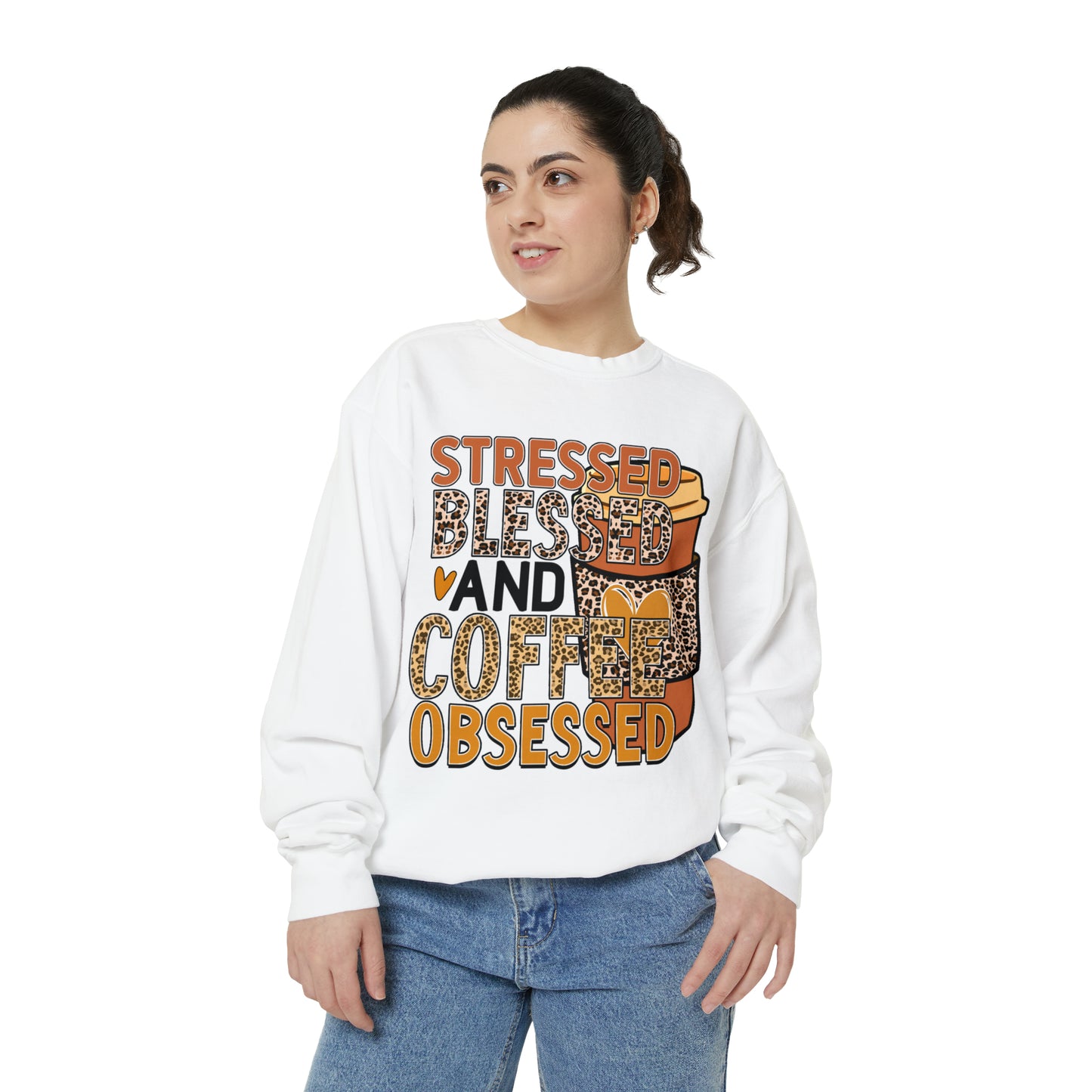 Coffee Obsessed Unisex Garment-Dyed Sweatshirt