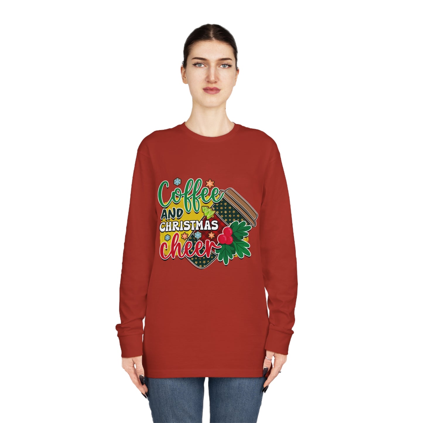 Coffee Christmas Long Sleeve Crewneck Tee