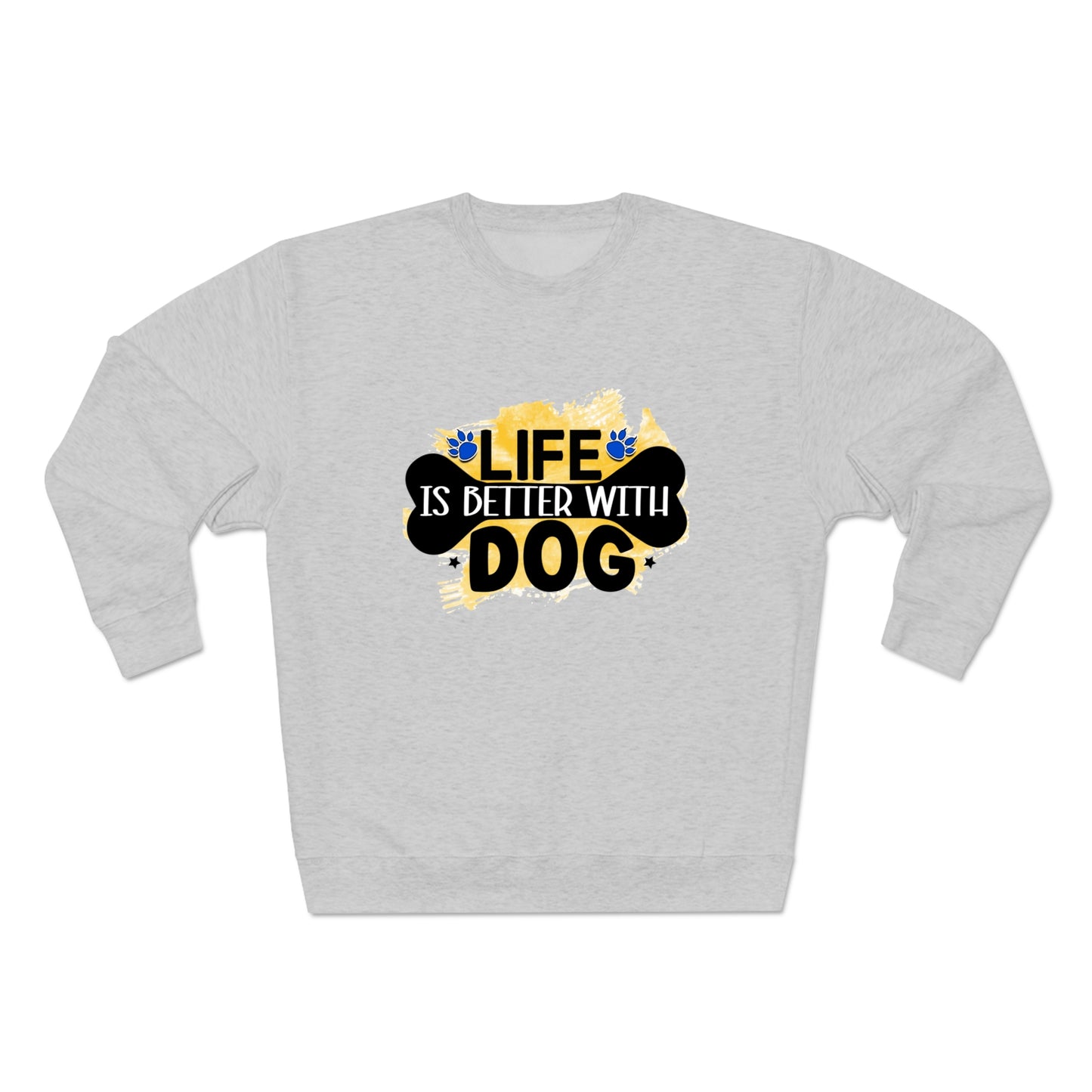 Better With Dog Unisex Premium Crewneck Sweatshirt