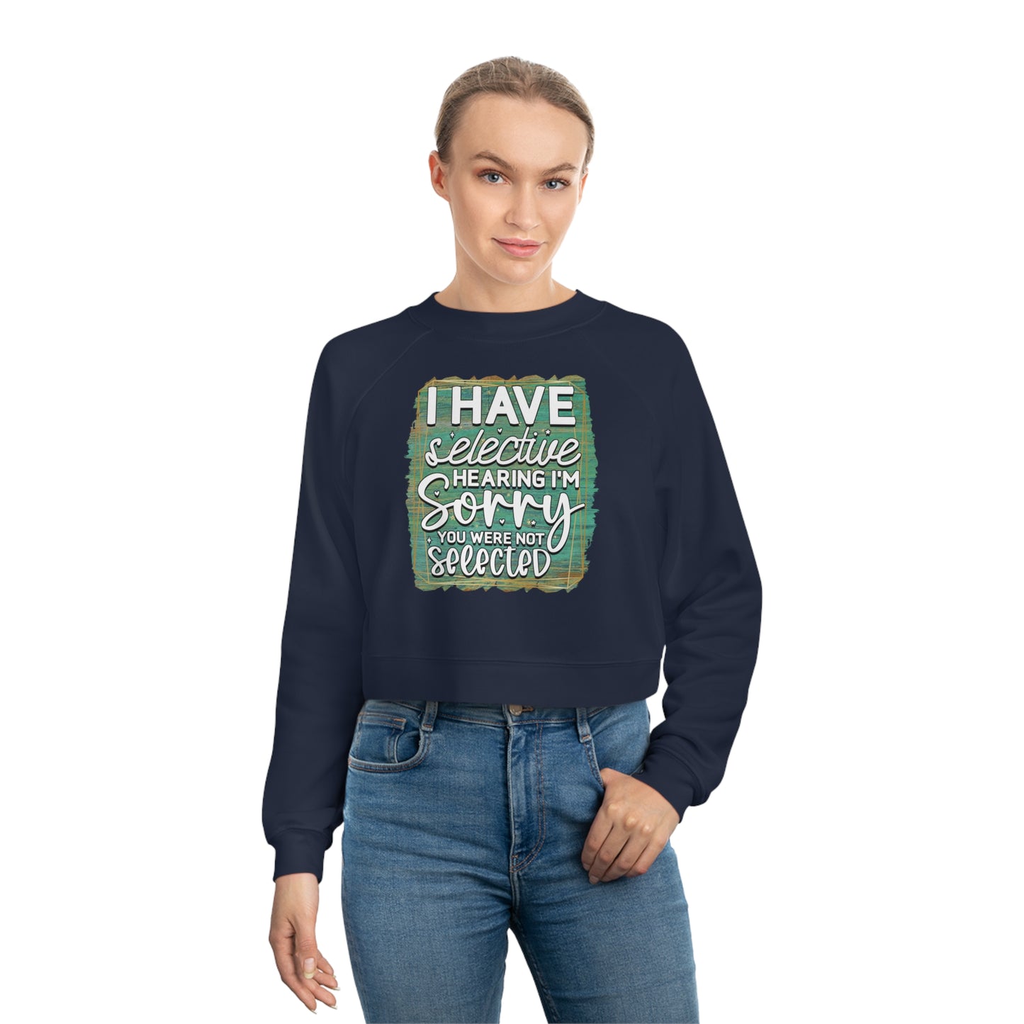 Selective Hearing Women's Cropped Fleece Pullover