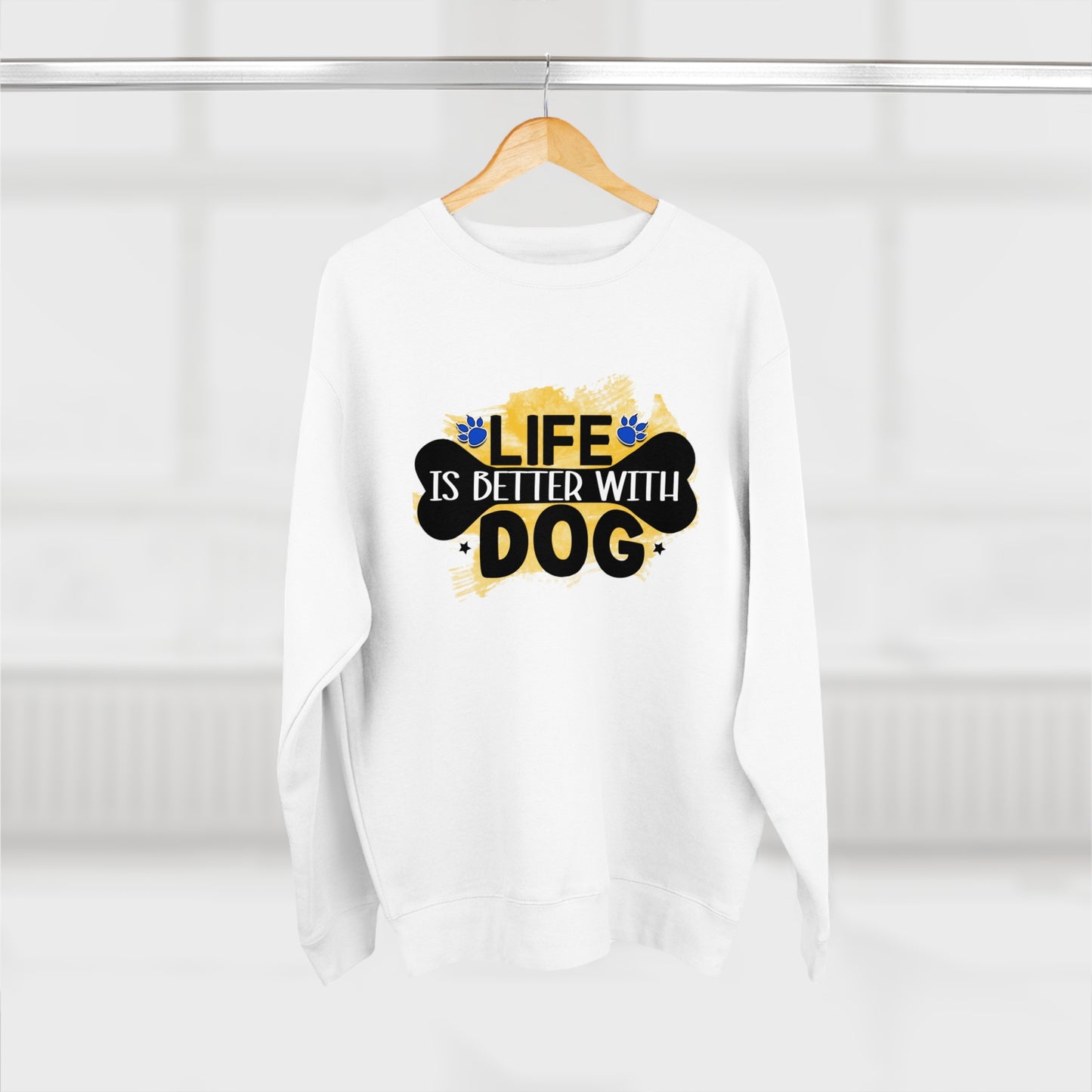 Better With Dog Unisex Premium Crewneck Sweatshirt