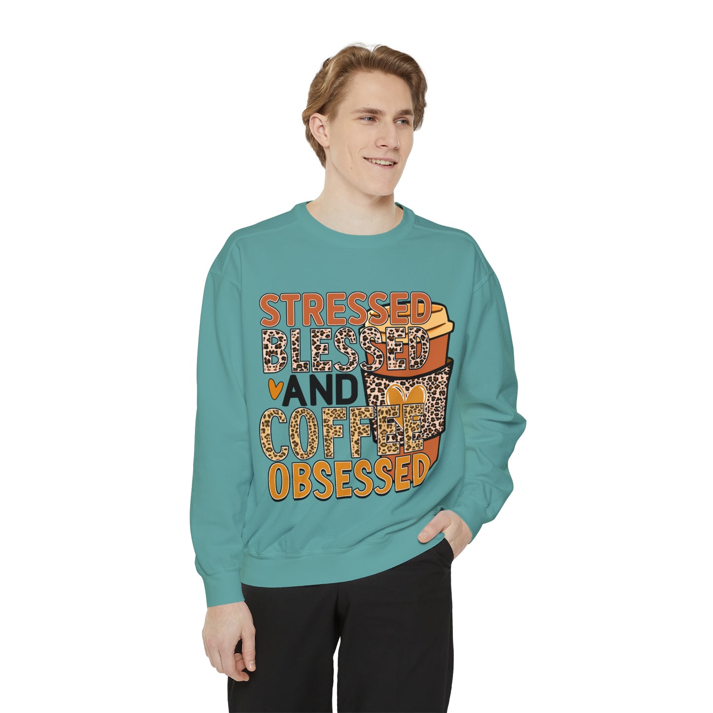 Coffee Obsessed Unisex Garment-Dyed Sweatshirt