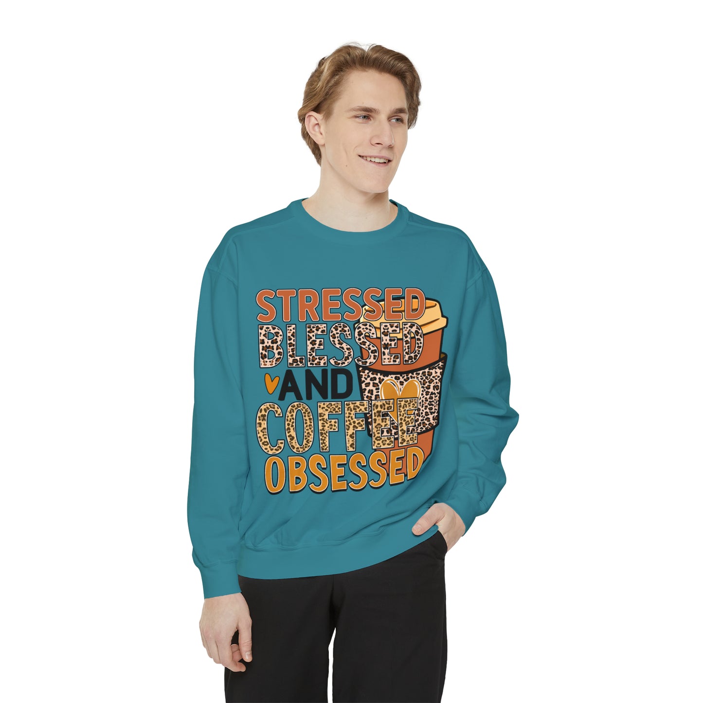 Coffee Obsessed Unisex Garment-Dyed Sweatshirt