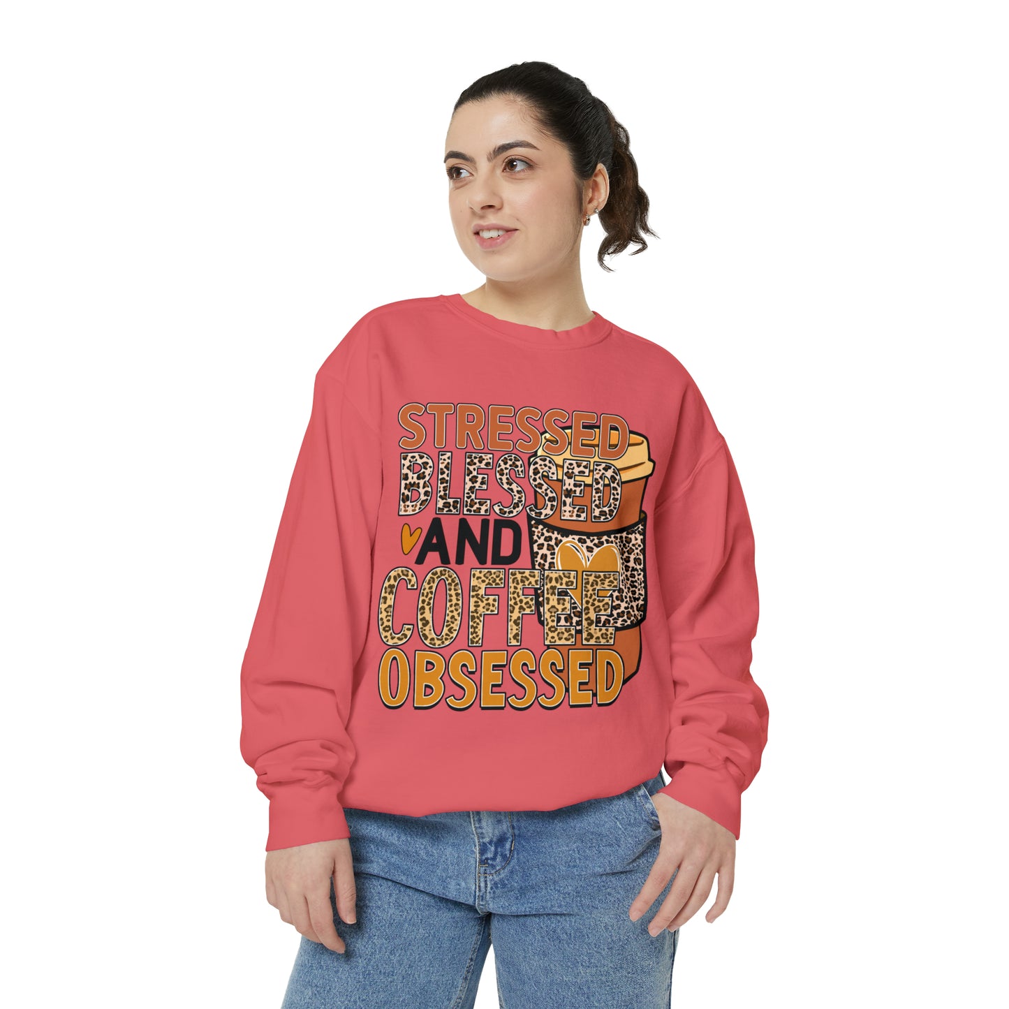 Coffee Obsessed Unisex Garment-Dyed Sweatshirt