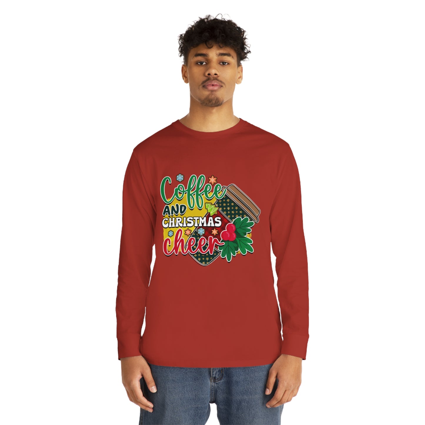 Coffee Christmas Long Sleeve Crewneck Tee